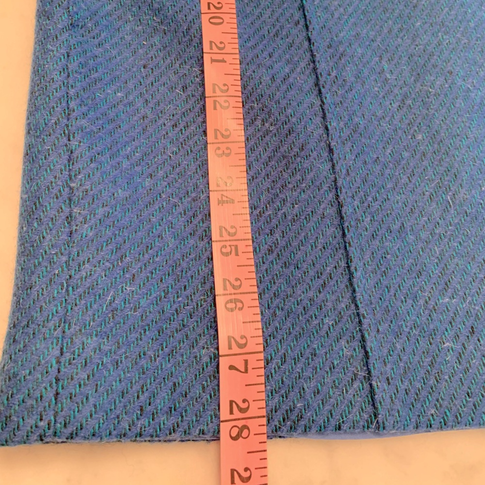 Vintage Fly Over cobalt tweed skirt suit with embroidery and rhinestones size 9 - Picture 14 of 15